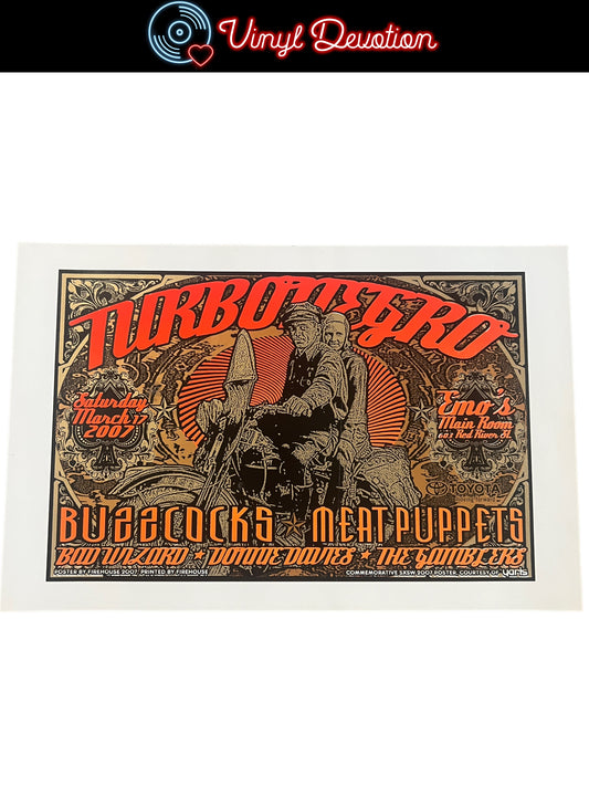 Turbonegro / Buzzcocks / Meat Puppets - Silkscreen Poster SXSW Emo's Austin 2007 13 x 20 inches