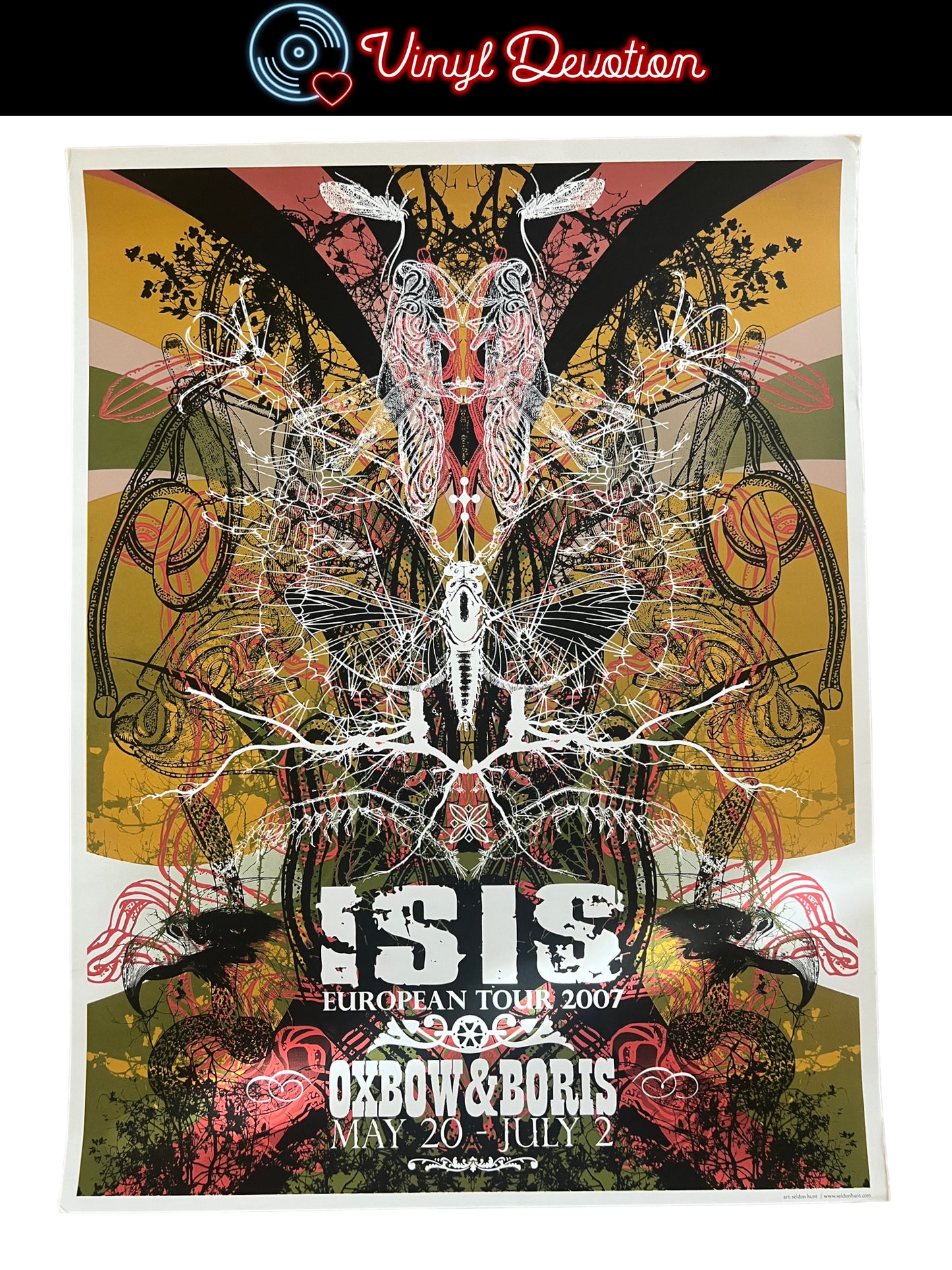 Isis The Band / Oxbow / Boris European Tour Poster 2007 19 x 25 inches Seldon Hunt