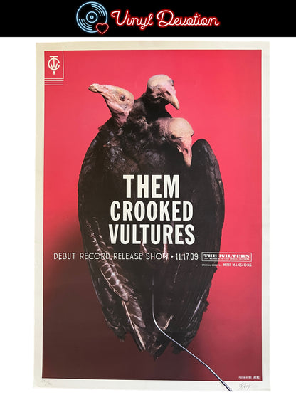 Them Crooked Vultures - Debut Release Show 2009 Poster Kii Arens 17 x 24 3/4 inches