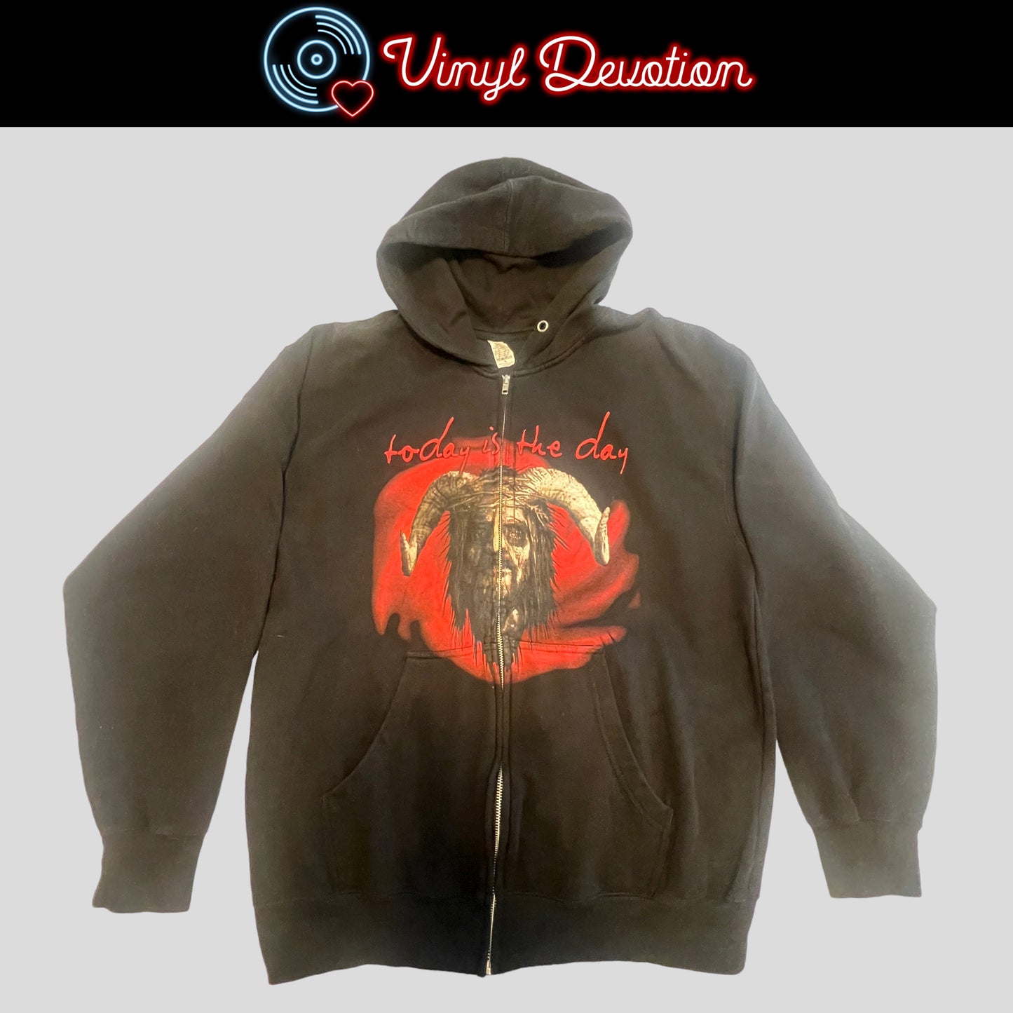 Today is the Day Zip-Up Hooded Sweatshirt In The Eyes of God Size L
