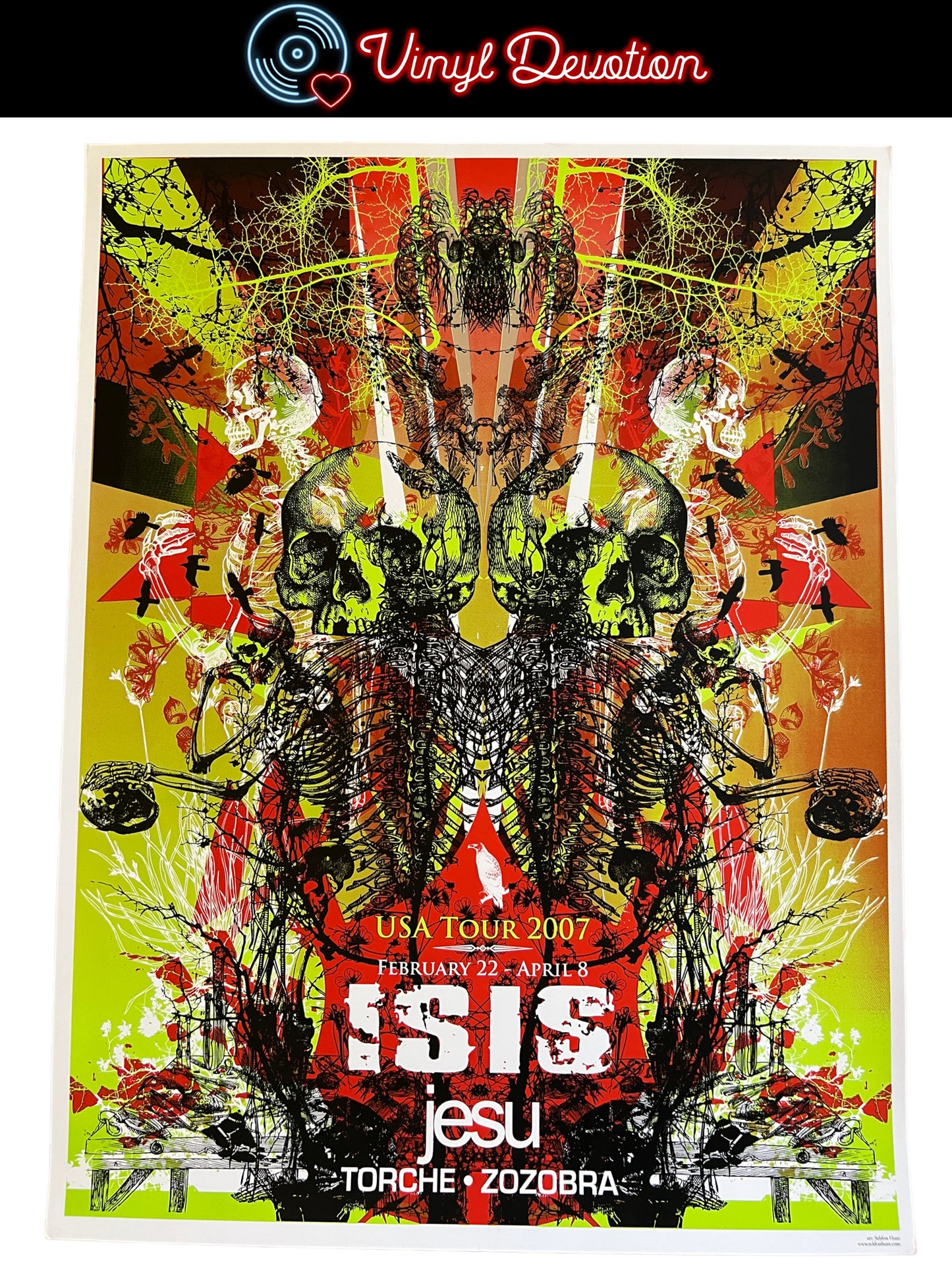 Isis The Band / Jesu / Torche / Zozobra USA 2007 Silkscreen Tour Poster Seldon 19 x 25 inches