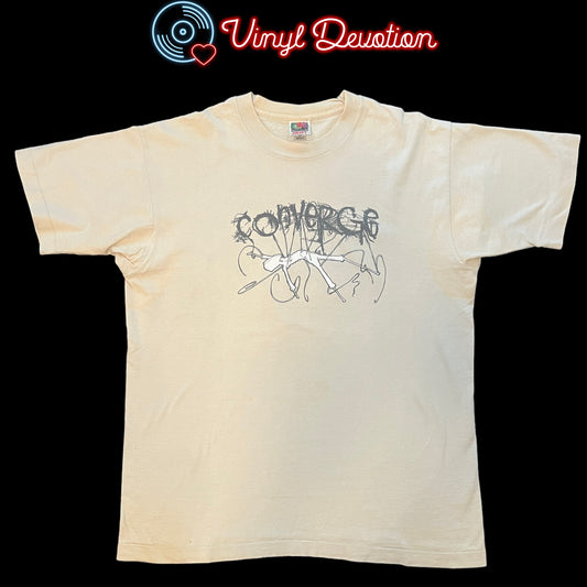Converge Band Petitioning The Empty Sky 1996 Vintage T-Shirt Tan Size Large