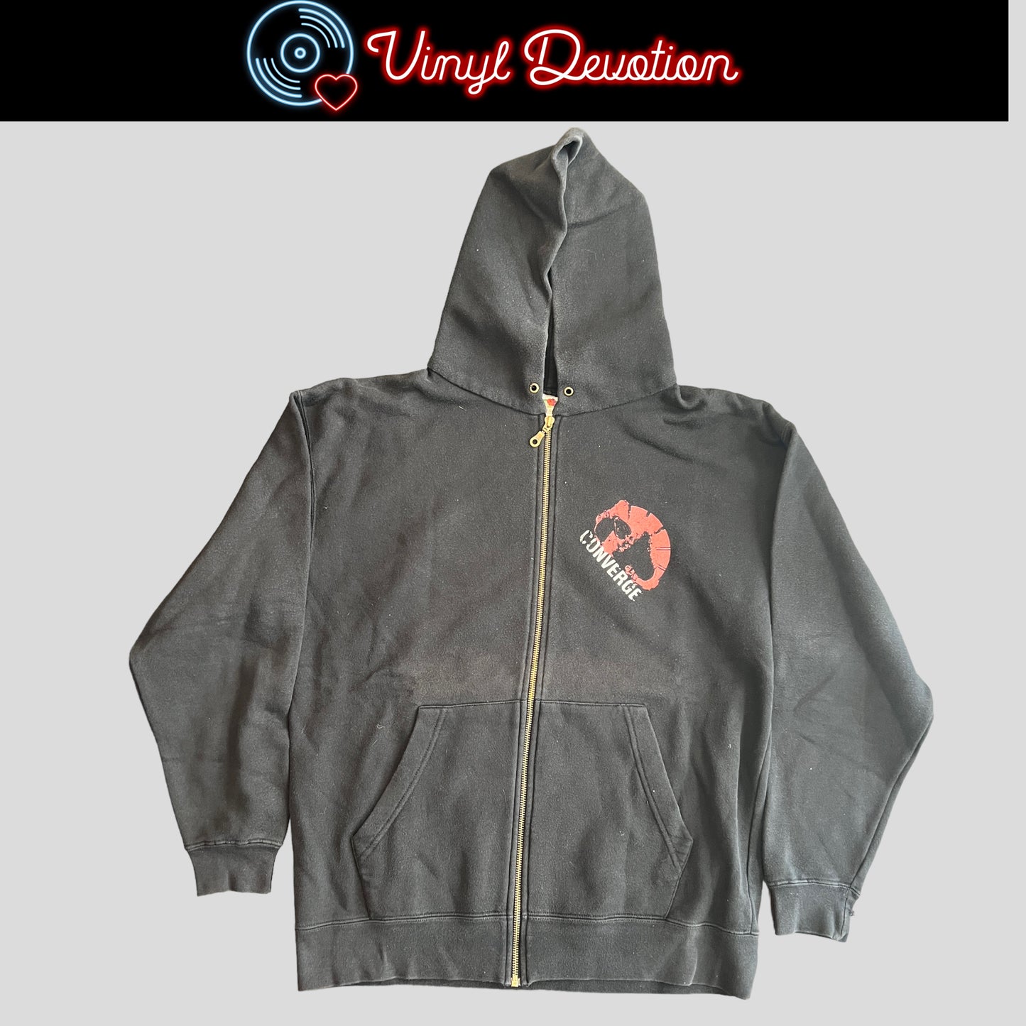 Converge Band No Heroes Zip Up Hoodie Size L