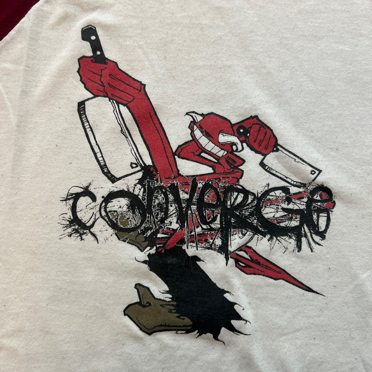 Converge Band Brutal Truth Vintage T-Shirt Raglan Size XL