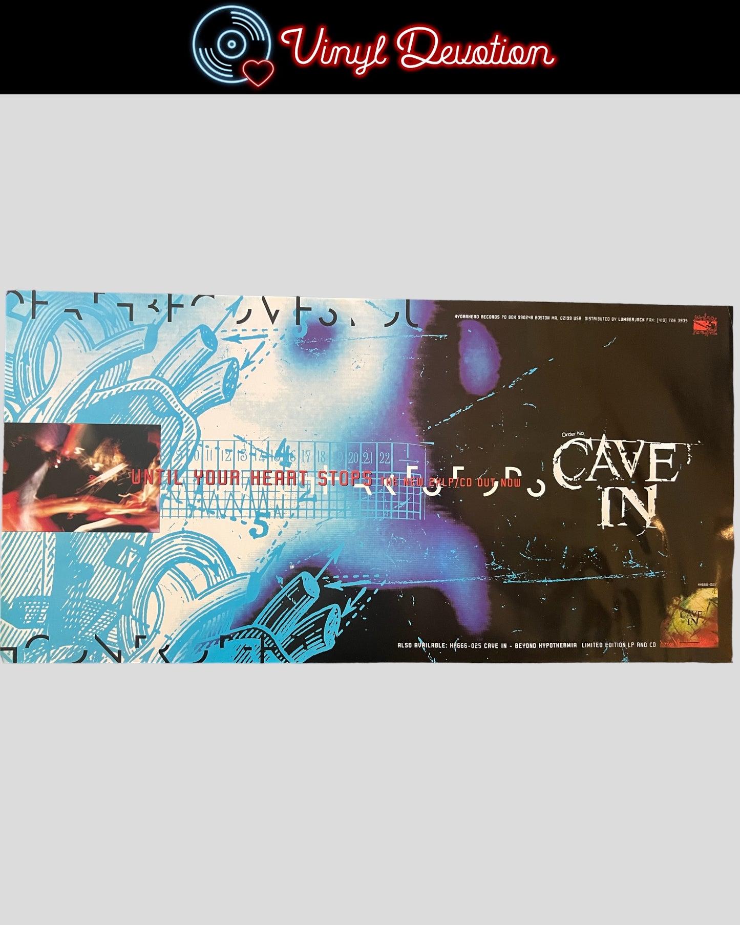 Cave In - Until Your Heart Stops Vintage 1998 Promo Poster 12 x 24 inches