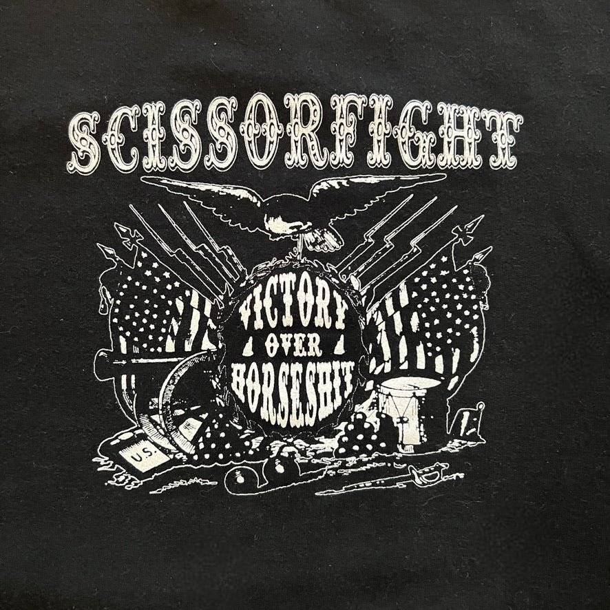 Scissorfight Victory Over Horseshit Crewneck Sweatshirt Black Size Medium