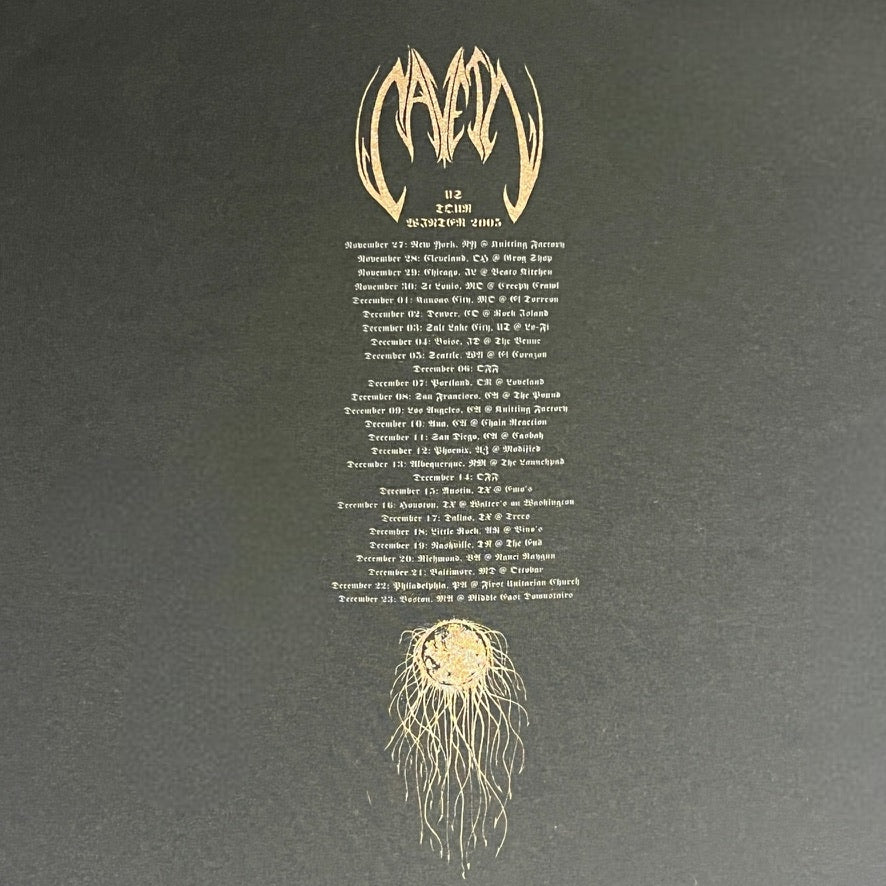 Cave In - Perfect Pitch Black Winter Tour 2005 T-Shirt Size M Hydra Head