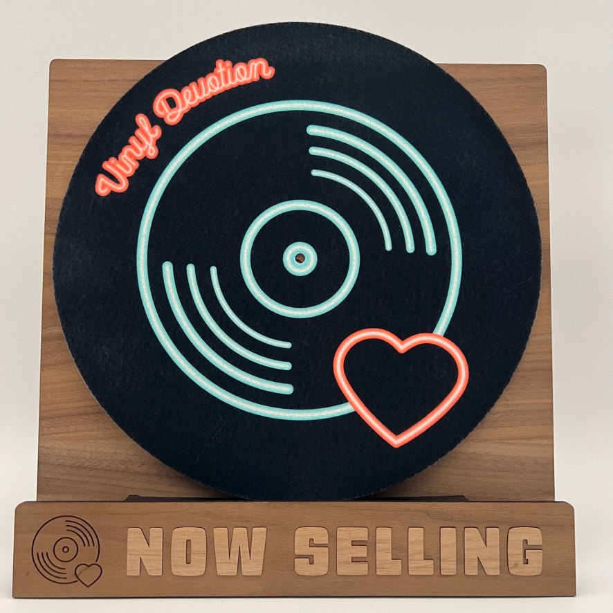 Vinyl Devotion Logo Polyester 16oz Felt Slipmat - Non-Glazed Bottom UV / Blacklight Activated
