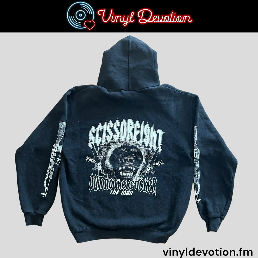 Scissorfight Outmotherfucker The Man Pullover Hoodie Black Size Large