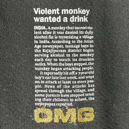 Old Man Gloom - Violent Monkey Wanted A Drink Pullover Hoodie Size M Vintage
