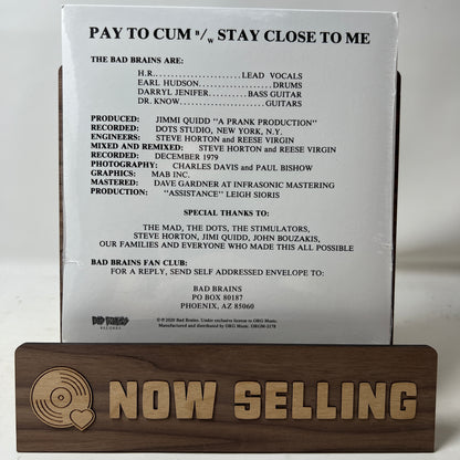 Bad Brains - Pay to Cum Viny 7" Silver SEALED
